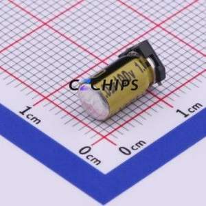Condensateur électrolytique en aluminium SMD VKMB1002A1R0MV, SMD, D5xL10mm 1uF 20% 100V 37mA-100kHz - Product Image 1