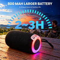 Haut-parleur Bluetooth d'extérieur H329-1 avec lumière RGB, haut-parleur sans fil portable avec cordon pour la randonnée, le vélo, la plage, les fêtes, le camping, les voyages
