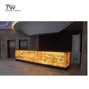 Barra de <span class=keywords><strong>Bar</strong></span> Comercial Moderna con Retroiluminación LED, Forma Curva Personalizada, de Mármol, para Uso en Centros Comerciales y Hospitales - Product Image 4