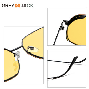 Gafas de Sol Polarizadas Grey Jack con Marco Metálico, Lentes Negras y Amarillas, Protección UV400, Visión Nocturna, Unisex, para Conducir - Product Image 1
