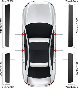 4 Uds <span class=keywords><strong>4X4</strong></span> estilo de carretera fibra de carbono protectores de alféizar de puerta de coche antiarañazos accesorios de decoración automática pegatinas de tira de umbral de cuero - Product Image 6