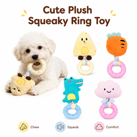 Jouet pour chien en peluche TPR en forme de beignet, couineur, pour petits chiens, jouet interactif à mâcher pour la dentition