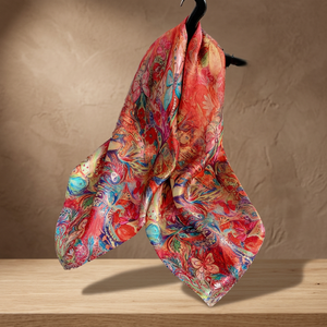 Custom Design Casual Spring Twill Printed 100% Silk Square Scarf <b>Women</b> 68x68cm Multi-Functional Fashion Headscarf Hijab Custom - Product Image 3