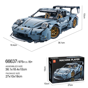Modellino <span class=keywords><strong>Auto</strong></span> in Blocchi di Plastica ABS Blu Nebbia Scala 1:14, <span class=keywords><strong>Puzzle</strong></span> da 975 Pezzi per Bambini dai 6 Anni in Su - Product Image 1