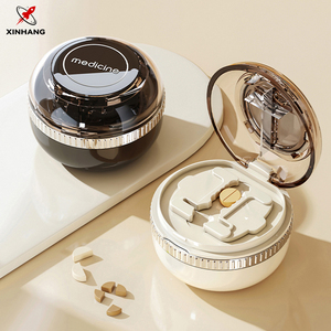 Xinhang New Arrival Plastic Pill Storage Container Round Plastic Pill Box Portable Multi-layer Plastic Medicine Organizer Box