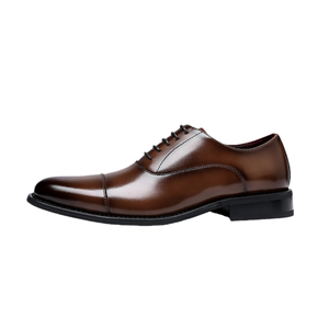 Chaussures Oxford pour hommes en cuir artisanal de qualité supérieure, best-seller, décontractées, imperméables, avec soutien de la voûte plantaire, à lacets, chaussures rétro pour mariage - Product Image 1