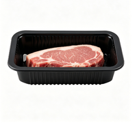 Barquette rectangulaire en plastique écologique pour viande, impression extérieure personnalisée, plusieurs longueurs et largeurs, pour steak, bœuf, fruits de mer, produits frais