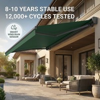 Auvent rétractable motorisé intelligent de luxe moderne avec contrôle intelligent Tuya et protection contre la pluie pour une utilisation extérieure en maison intelligente