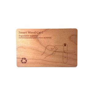 Изготовленный на заказ CR80 стандартный размер NFC Деревянная Карта <span class=keywords><strong>RFID</strong></span> деревянная бамбуковая карта для контроля доступа в отеле ключ - Product Image 1