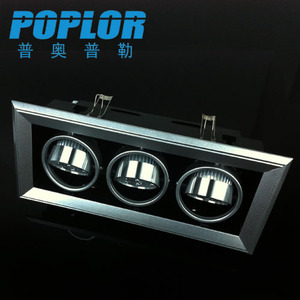ไฟเพดานแบบฝัง LED Poplor 3x3W ดีไซน์ทันสมัย วัสดุอะลูมิเนียม 9 หลอด LED ควบคุมด้วยสวิตช์แบบสาย - Product Image 2