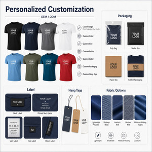 Custom Logo 135G Men's Performance <b>T</b>-<b>Shirt</b> Quick Dry Breathable <b>Polyester</b> Sports Gym Tee Wholesale S-3XL Navy Blue - Product Image 5