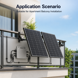 Sistema de Energía Solar para Balcón, Kit Solar Plug and Play con Soporte de Montaje y Cable de Corriente Alterna - Product Image 1