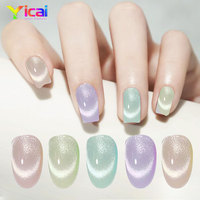 Poudre de pigment magnétique YICAI 5D 9D en oxyde de fer inorganique effet œil de chat argenté pour vernis à ongles, gel, cuir et revêtements