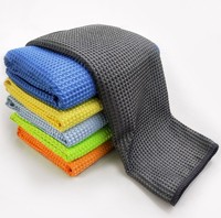 Serviette en microfibre personnalisée, tissu de nettoyage gaufré, étiquette privée, impression de logo d'usine OEM, vente en gros, serviette pour verre, taille personnalisée