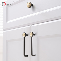 Oukali meubles de haute qualité armoire poignée monotrou tirer luxe bouton cuisine laiton brossé ZincAlloy commode tiroir poignées