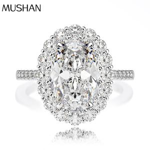 MuShan takı fabrika 4.5 karat Moissanite elmas yüzük kadın Alien 8*12 güvercin yumurta 925 saf gümüş simüle elmas - Product Image 1