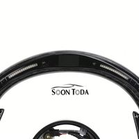 Volant en cuir en fibre de carbone forgé chauffant personnalisé avec LED pour BMW Série E/F/G G30 2018 F10 330i G20 X5 F15 G20 540i M4