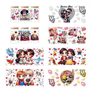 Màu Phim Hoạt Hình Nhân Vật Chuyển Sticker Dính Decals UV Dtf Kết Thúc Tốt Đẹp Cốc Thủy Tinh Tự Làm Không Thấm Nước Cho 16Oz Máy In UV Có Thể Giặt Qzyy - Product Image 2