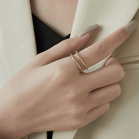 Bague en acier inoxydable plaqué or 14k 18k, design personnalisé, hypoallergénique, anti-ternissement, étanche, en bambou, pour femmes
