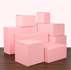 Toptan ağır pembe oluklu nakliye kutuları ile özel Logo karton ambalaj Set oluklu mukavva kutu - Product Image 5