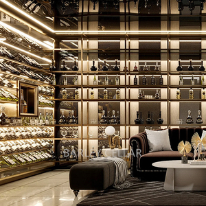 Изготовленный на заказ ячмень стеклянный дисплей винный погреб компрессор система охлаждения Электрический источник питания свободно стоящий для гостиниц, ресторанов - Product Image 5