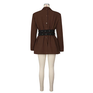 Nuova Collezione <span class=keywords><strong>Blazer</strong></span> da <span class=keywords><strong>Donna</strong></span> con Vita Stretta, Maniche Lunghe, Colletto a Risvolto, Patchwork e Bottoni - Product Image 5