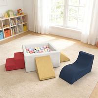 Ensemble de jeu d'escalade modulaire en mousse souple 5 pièces pour enfants de 4 à 6 ans, avec piscine à balles, 80x80x40cm TX