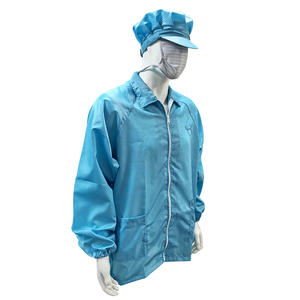 Chaqueta Antiestática de Laboratorio Azul ALLESD: 98% Poliéster + 2% Tela de Fibra de Carbono, Ropa de Trabajo <span class=keywords><strong>ESD</strong></span> - Product Image 3