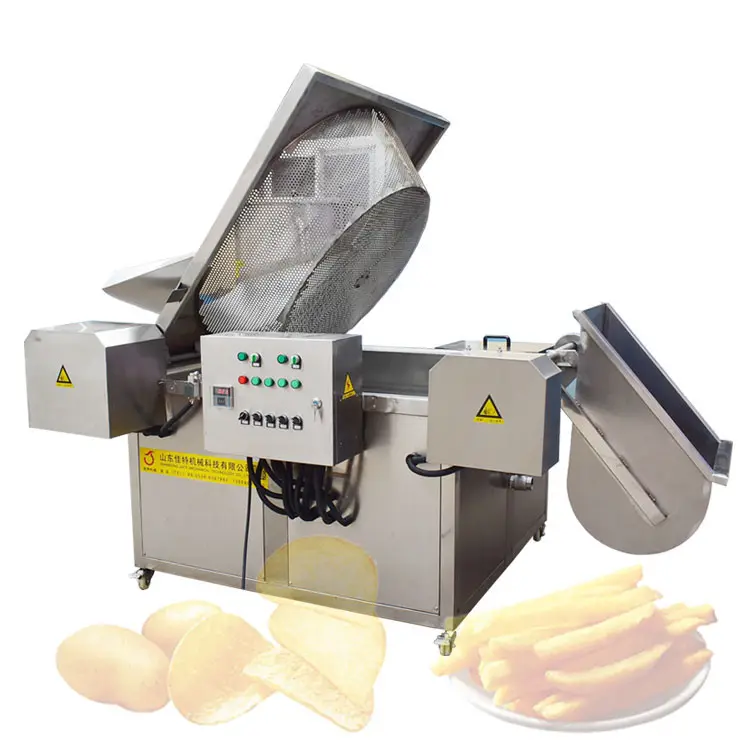 Macchina elettrica automatica della friggitrice del lotto profondo delle patate fritte della banana della piantaggine del gas falafel namkeen friggitrice con l'agitazione