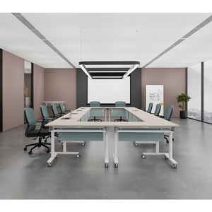 Scrivania da Ufficio Modulare Pieghevole Moderna, Tavolo Semplice per Formazione, Postazioni di Lavoro per Riunioni e Lavoro - Product Image 1