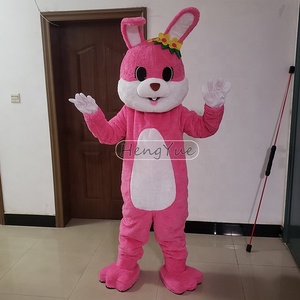 Kostum Maskot Kelinci GILA Gaun Kostum Karakter Berjalan Mewah Maskot Kartun Kelinci Paskah untuk Pesta Ulang Tahun Halloween