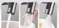 Robinet de lavabo universel rotatif en acier inoxydable 304, mitigeur eau chaude et froide, 360 degrés, trois modes, pliable