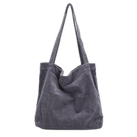 Tas Belanja Persegi Terbuka Kapasitas Besar Gaya Korea, Tas Tangan Kanvas Artistik Kasual, Tas Selempang Ganda Vintage Sederhana