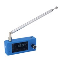 Radio RF ukuran saku biru 0.5-108MHz penerima SI4732 layar IPS 1.9 inci mendukung mode LSB USB AM FM dengan antena teleskopik