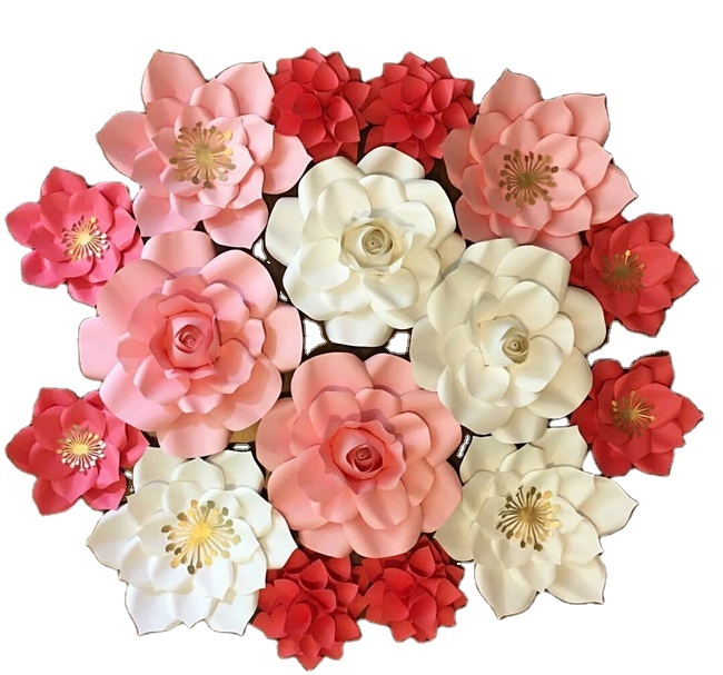 Handmade Artificial Giant Paper Flowers Wall