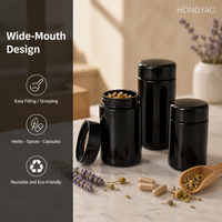 Pot hermétique en verre noir anti-UV de qualité supérieure, de 5 ml à 1000 ml, anti-odeur, anti-lumière, pour thé, herbes, café, avec couvercle en bakélite