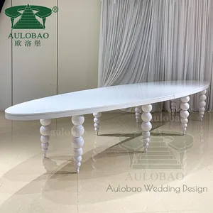 Grande luxuosa cor branca mdf centro superior decoração mesa de casamento