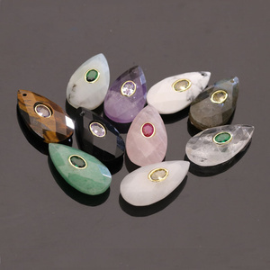 <span class=keywords><strong>Ciondolo</strong></span> in Pietra <span class=keywords><strong>Naturale</strong></span> a Goccia in Quarzo Rosa, <span class=keywords><strong>Ametista</strong></span>, Agata, Lapislazzuli e Cristallo per Creazione di Gioielli Fai da Te, Collane e Orecchini - Product Image 2