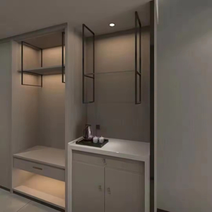 <span class=keywords><strong>Armoire</strong></span> convertible moderne <span class=keywords><strong>en</strong></span> bois pour chambre d'hôtel, gain de place, avec <span class=keywords><strong>bureau</strong></span> intégré, porte-bagages - Product Image 6