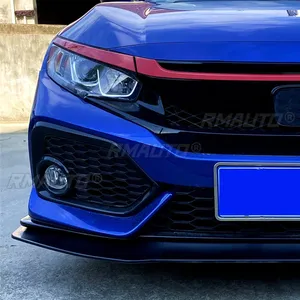 สปอยเลอร์กันชนหน้ารถยนต์ทรง GR 3 ชิ้น สำหรับ Honda Civic 10th FK7 Hatchback SI ปี 2016-2021 รุ่น 2 และ 4 ประตู ลายคาร์บอนไฟเบอร์ - Product Image 5