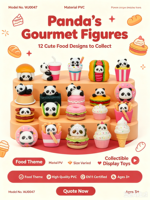 Usine de jouets Weijun, figurines d'action personnalisées en plastique 3D, personnage de dessin animé, boîte mystère, panda policier, jouets fabriqués à Dongguan