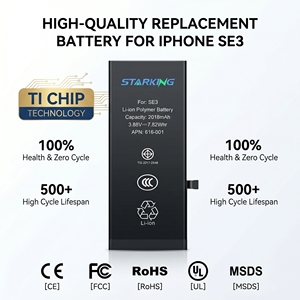 Batterie haute capacité pour iPhone SE 2022 SE2 6G 6S <span class=keywords><strong>6Plus</strong></span> 7G 7p 8 avec circuit intégré intelligent TI, 0 cycle, 100 % de santé de la batterie, remplacement OEM - Product Image 1