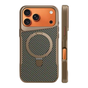 Luxury Matte Carbon Fiber Texture Magnetic Phone Case for <b>iPhone</b> 18 12 13 14 15 16 17 Pro Max With Ring <b>Stand</b> Protective Cover - Product Image 3