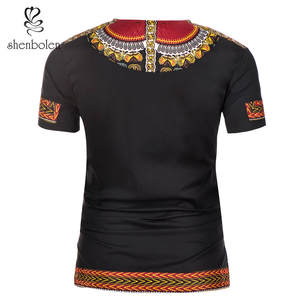 2019 men African clothes Dashiki print men Cotton Classic casual shirt male Basic top wholesale - Product Image 3