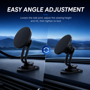 Support de téléphone magnétique minimaliste à double bras en alliage d'aluminium, rotation à 360°, fixation ventouse pour tableau de bord, compatible MagSafe - Product Image 4