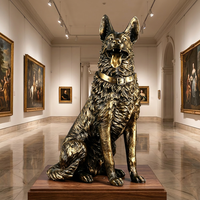 Sculpture de chien en bronze fidèle - Statue canine sur mesure grandeur nature avec options de race personnalisées, sculpture en bronze