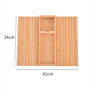 Bandeja de Servicio para Sofá de Bambú, Plegable, de un Solo Nivel, Multifuncional, Moderna y Sostenible, para Sala de Estar - Product Image 3