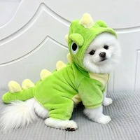 Sweat à capuche dinosaure dessin animé pour chien et chat, vêtements d'hiver chauds en flanelle pour petits chiens, vente en gros