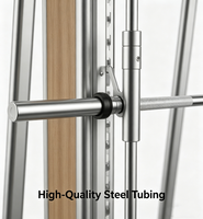 Máquina de fuerza Athspo Integrated Power Rack de acero inoxidable - Máquina Smith todo en uno con Lat Pulldown, Low Row y Cable Crosser
