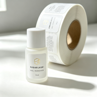 Étiquette personnalisée imperméable et résistante à l'huile pour flacon cosmétique 15ml, autocollant pour dissolvant de cils, logo estampé à chaud
